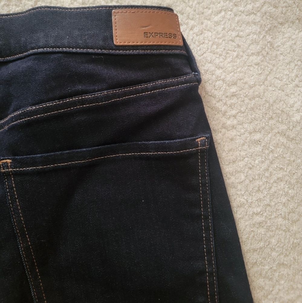 Express Dark Denim Mid Rise Jeans